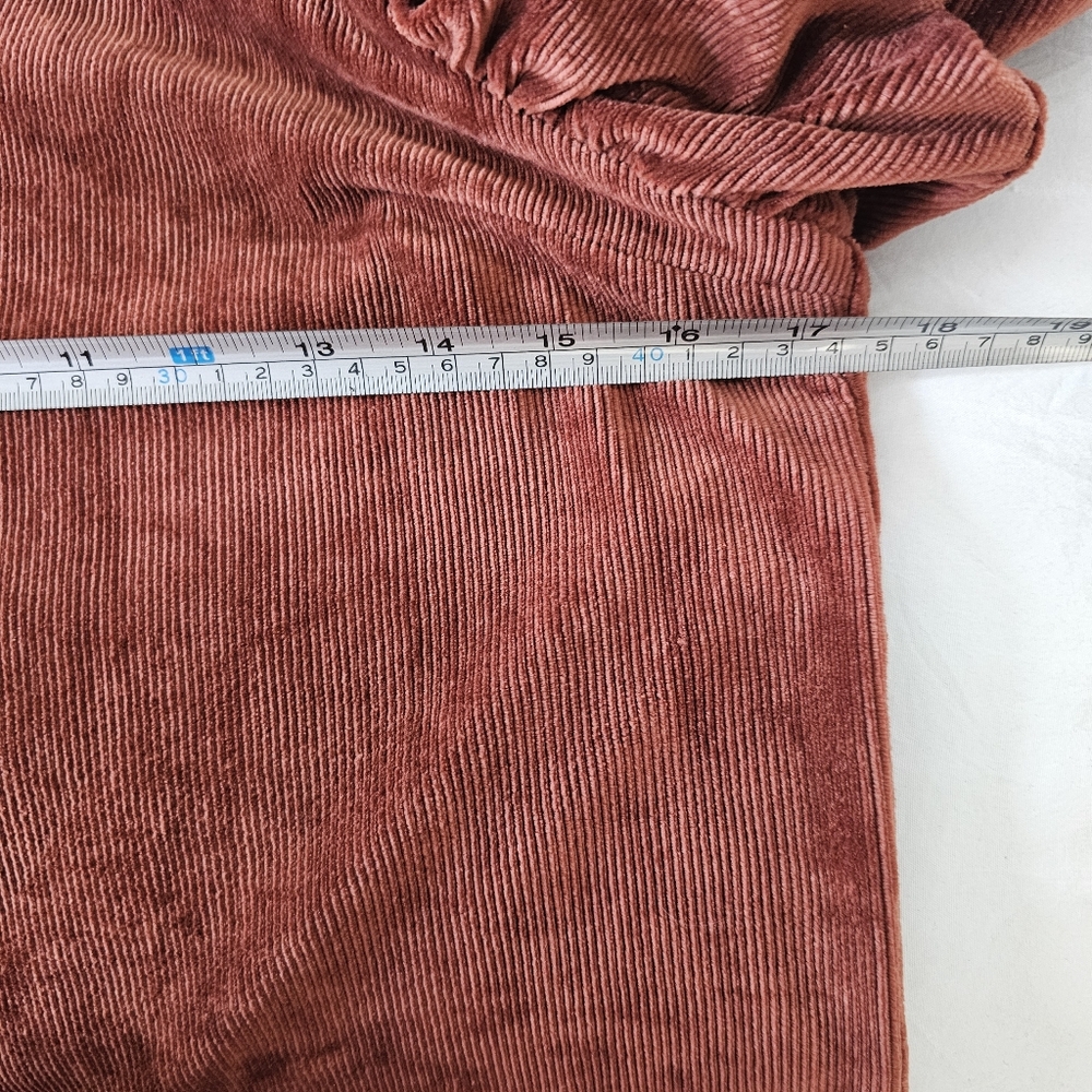 THML Ribbed Velvet Capped Flutter Sleeve Top In Rust Size Small - Picture 8 of 9